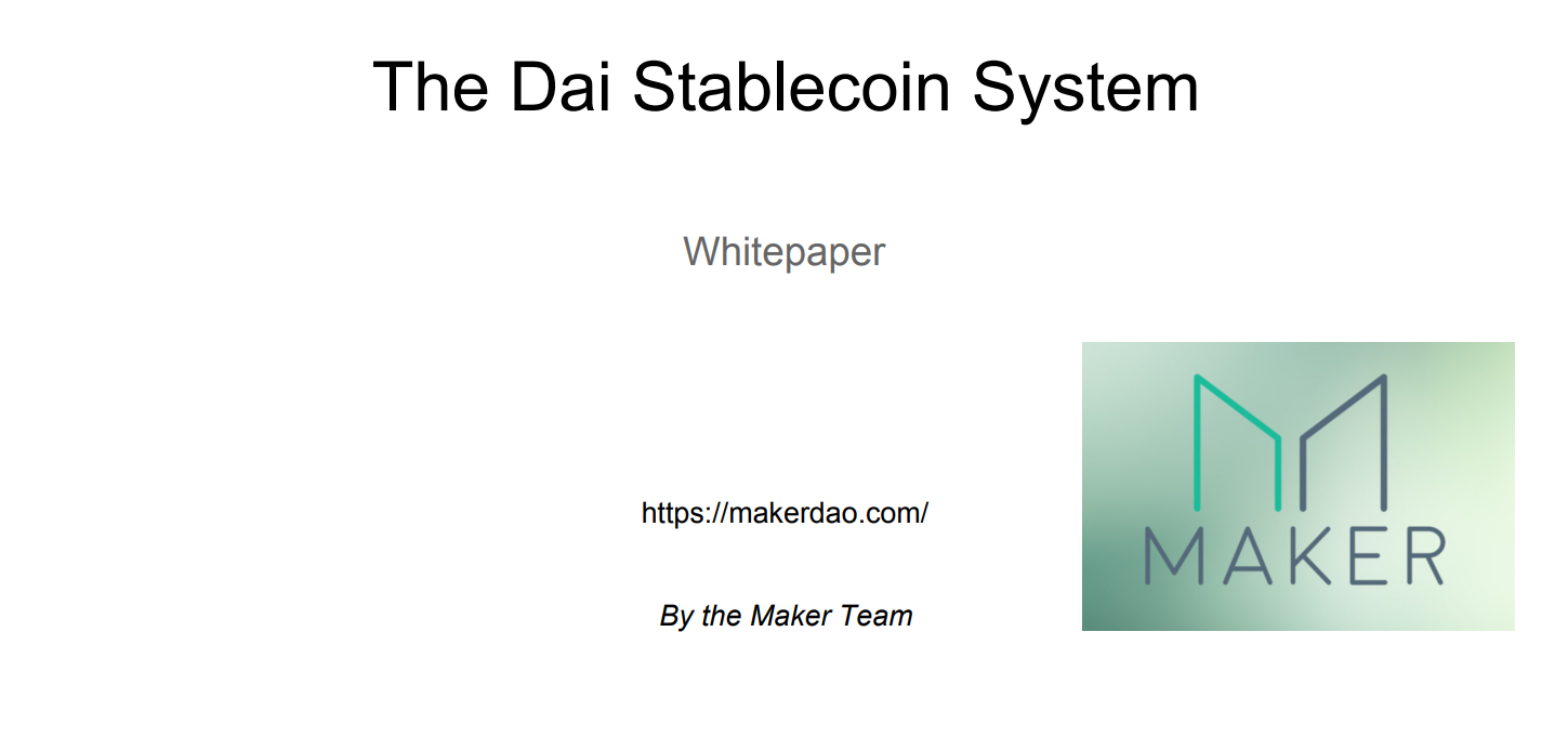 how makerdao mkr works whitepaper cryptocurrency research